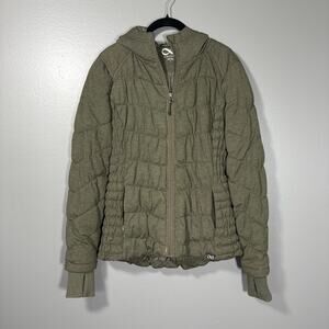 Be Boundless Women's Green Quilted Puffer Winter Jacket - Small - Hooded Coat